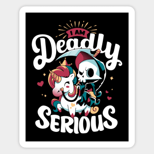 Deadly Serious - Grim Reaper's Unicorn Magnet